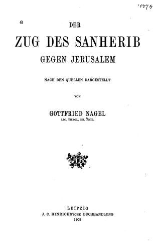 Der zug des Sanherib gegen Jerusalem