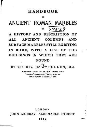 Handbook of ancient Roman marbles