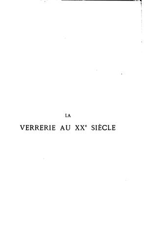 La verrerie au xxe siècle