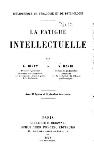La fatigue intellectuelle