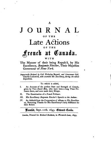 Journal of the late actions of the French at Canada
