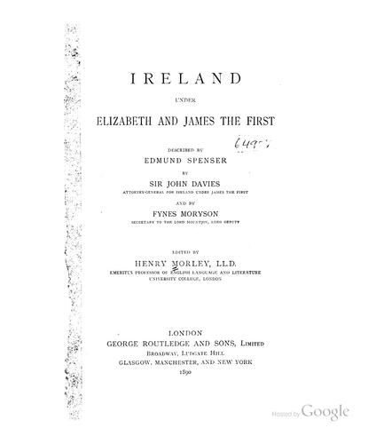 Ireland under Elizabeth and James the First.