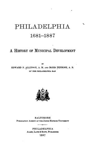 Philadelphia 1681-1887