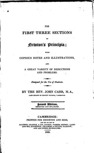 The  first three sections of Newton's Principia