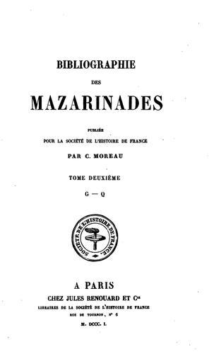 Bibliographie des mazarinades.
