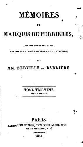 Mémoires du marquis de Ferrières