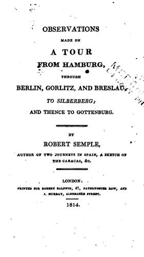 Observations made on a tour from Hamburg