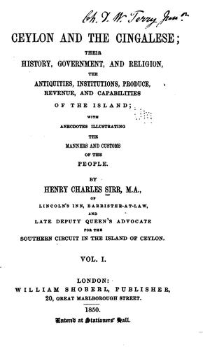 Ceylon and the Cingalese