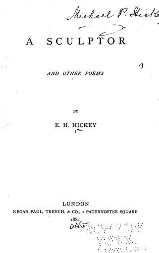 A sculptor, and other poems