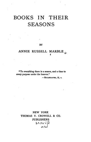 Books in their seasons