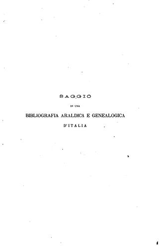 Bibliografia araldica e genealogica d'Italia.