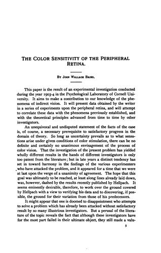 The color sensitivity of the peripheral retina.