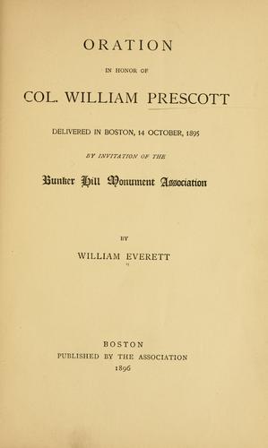 Oration in honor of Col. William Prescott