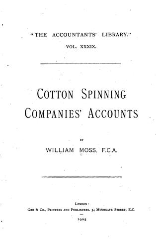 Cotton spinning companies' accounts
