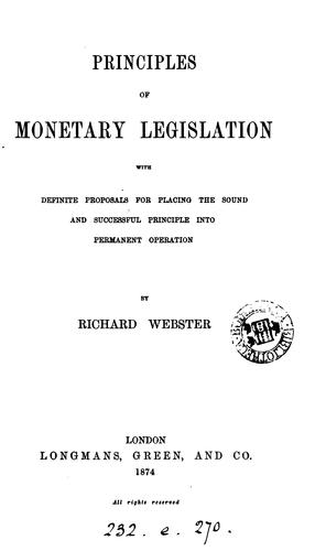 Principles of monetary legislation