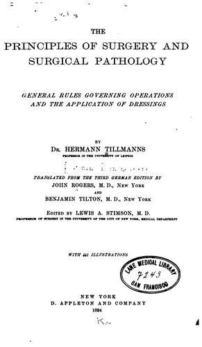 The principles of surgery and surgical pathology