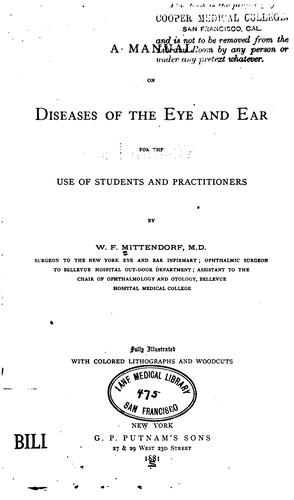 A manual on diseases of the eye and ear