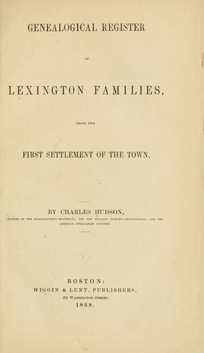 Genealogical register of Lexington families