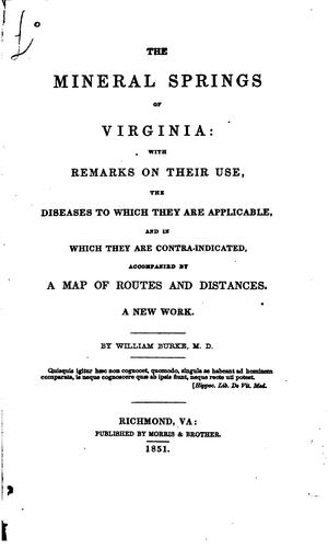 The mineral springs of Virginia