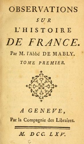 Observations sur l'histoire de France.