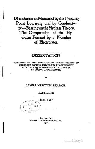 Dissociation as measured by the freezing point lowering and by conductivity--Bearing on the hydrate theory.