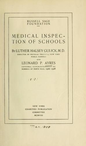 Medical inspection of schools