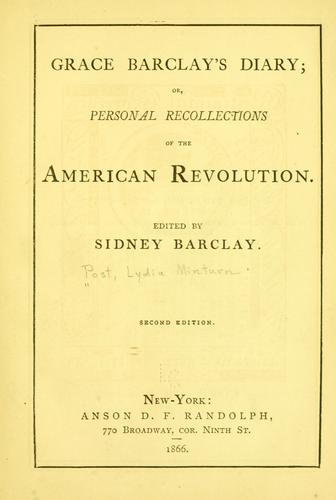 Grace Barclay's diary