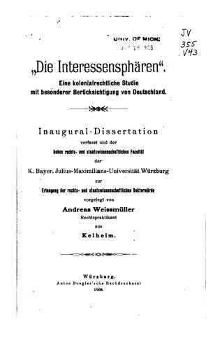 "Die  interessensphären."