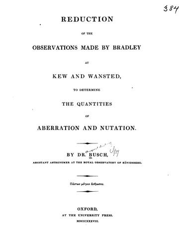 Reduction of the observations made by Bradley at Kew and Wansted