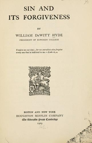 Sin and its forgiveness