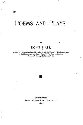 Poems and plays.
