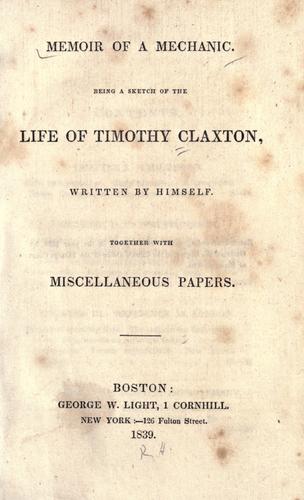 Memoir of a mechanic.