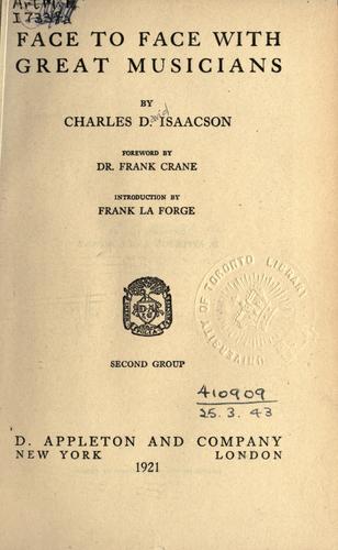 Face to face with great musicians.