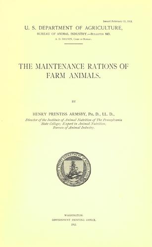 The maintenance rations of farm animals
