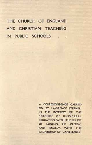 The church of England and Christian teaching in public schools
