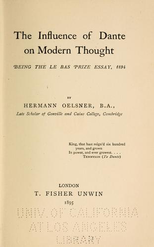 The influence of Dante on modern thought.