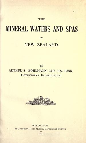 The mineral waters and spas of New Zealand