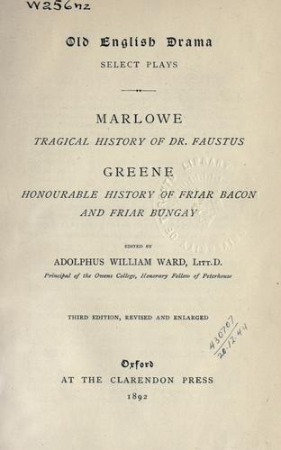 Old English drama - select plays