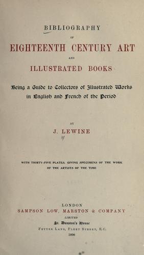 Bibliography of eighteenth century art and illustrated books