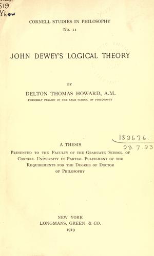 John Dewey's logical theory.