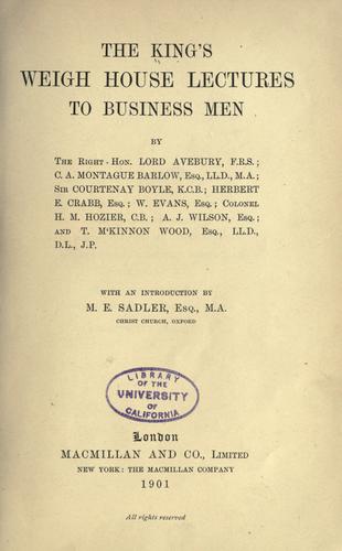 The King's Weigh House lectures to business men