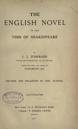 The English novel in the time of Shakespeare