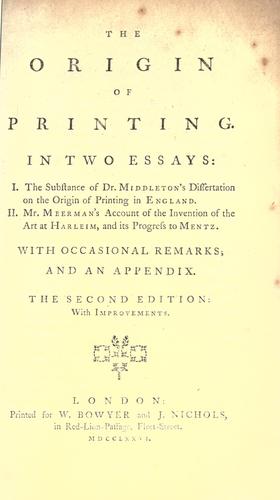 The origin of printing