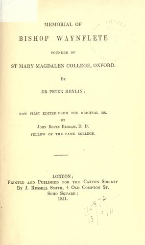 Memorial of Bishop Waynflete