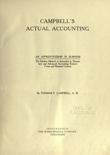 Campbell's actual accounting