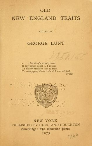 Old New England traits