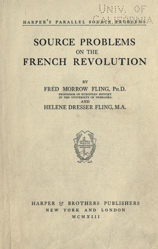 Source problems on the French revolution