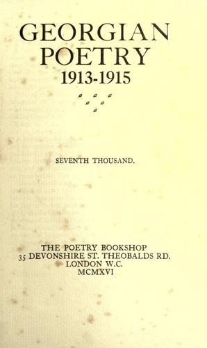 Georgian poetry, 1913-1915.