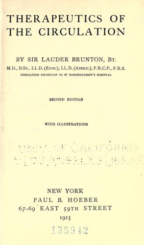 Therapeutics of the circulation