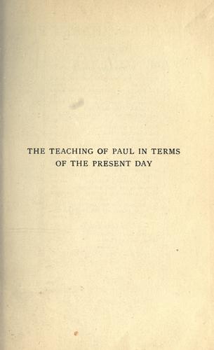 The teaching of Paul in terms of the present day.